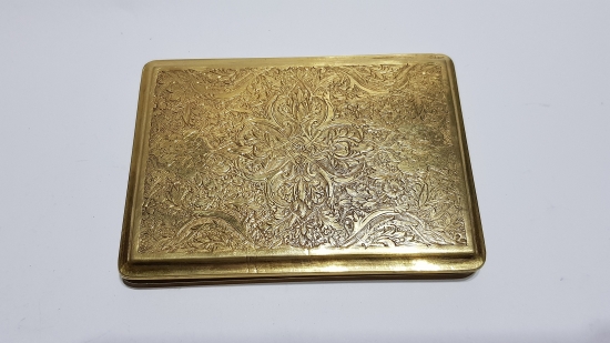 İRAN İŞİ KALEM İŞÇİLİKLİ ALTIN VERMEYLİ GÜMÜŞ  SİGARA TABAKASI 