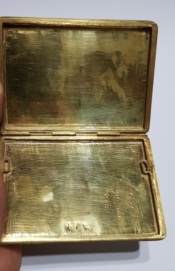 İRAN İŞİ KALEM İŞÇİLİKLİ ALTIN VERMEYLİ GÜMÜŞ  SİGARA TABAKASI 